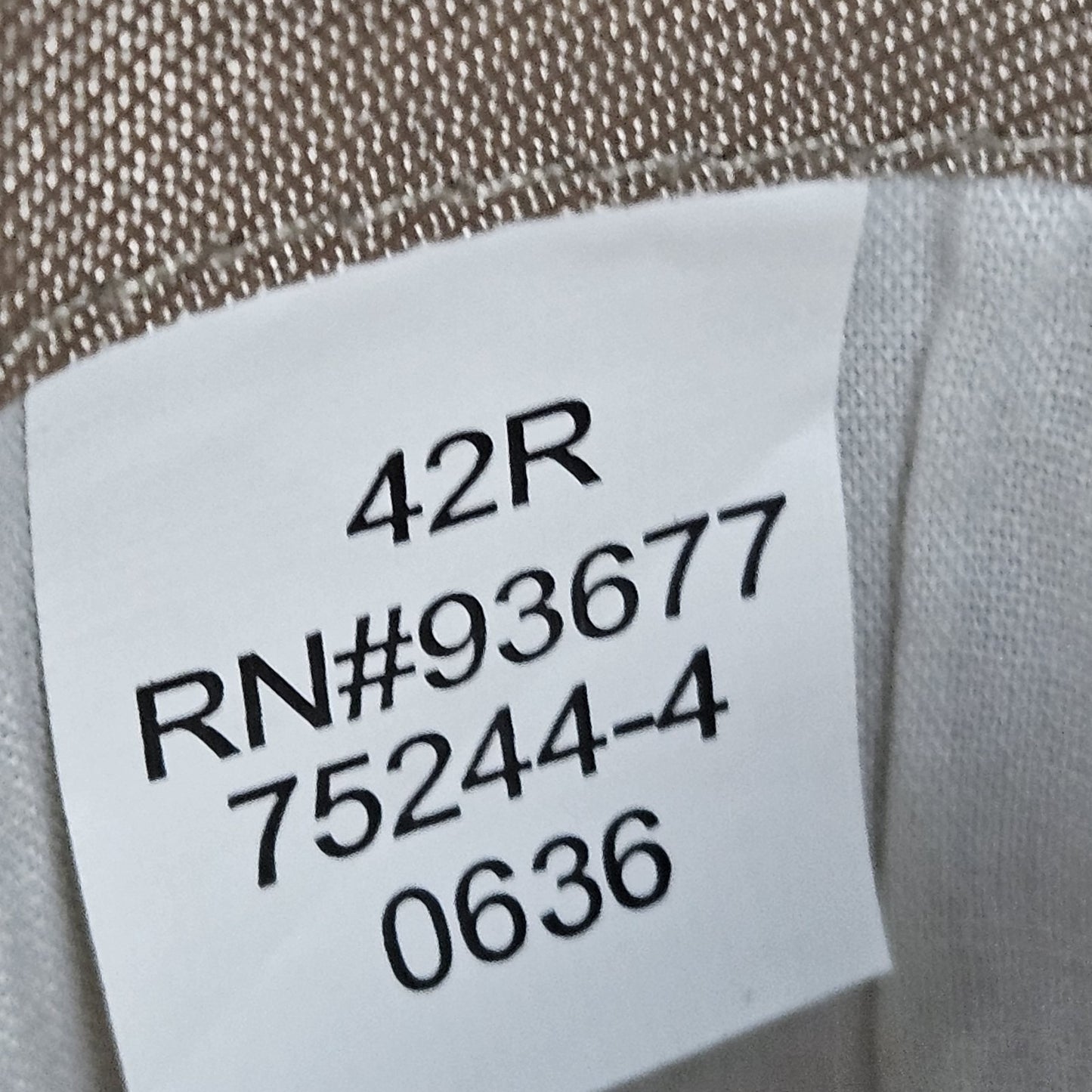 Stafford Beige Silk Wool Executive 3 Button Ventless Notch Blazer Sport Coat 42R