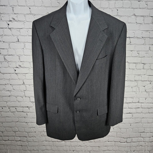 Calvin Klein Grey 100% Wool 2 Button Ventless Notch Blazer Sport Coat USA 44L