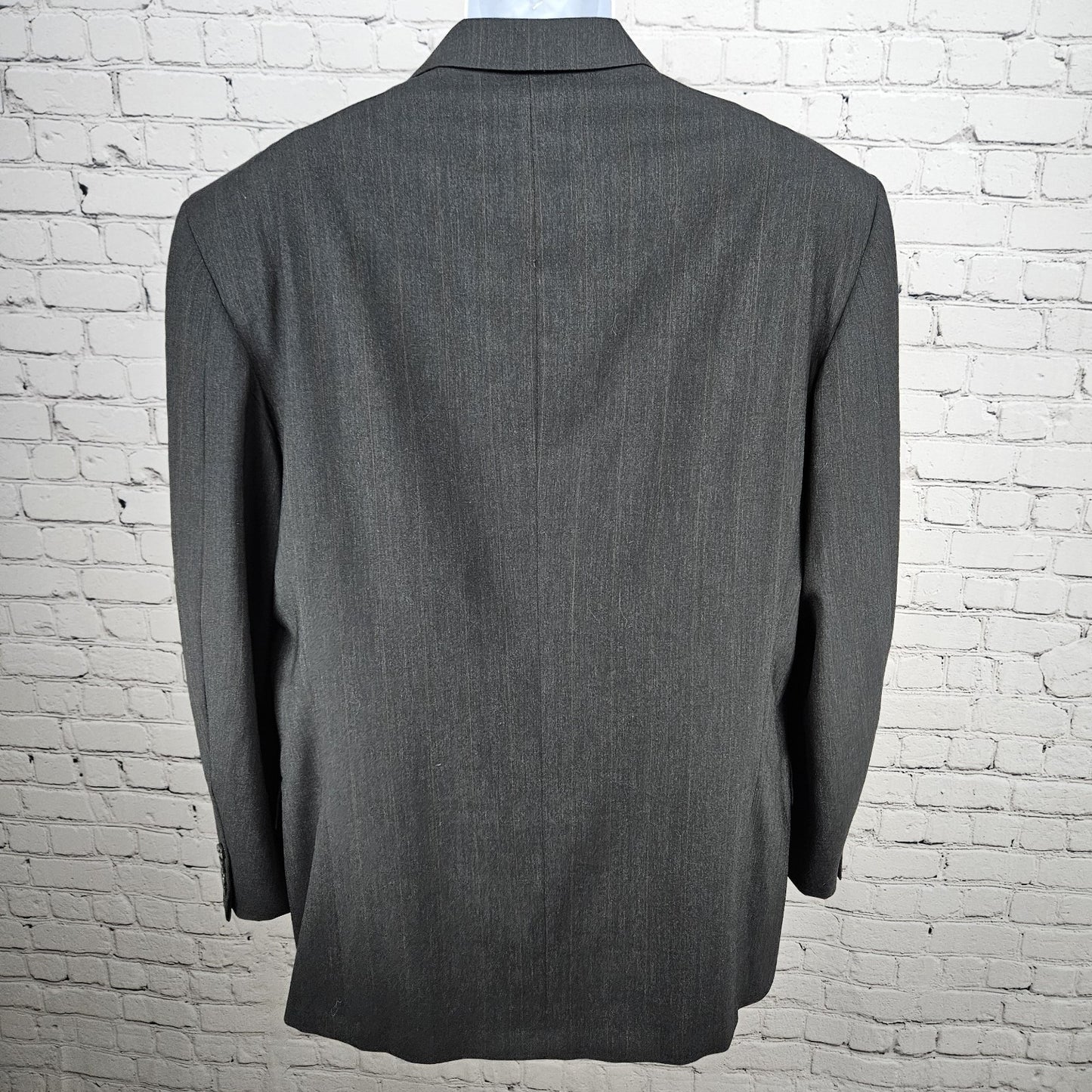 Calvin Klein Grey 100% Wool 2 Button Ventless Notch Blazer Sport Coat USA 44L