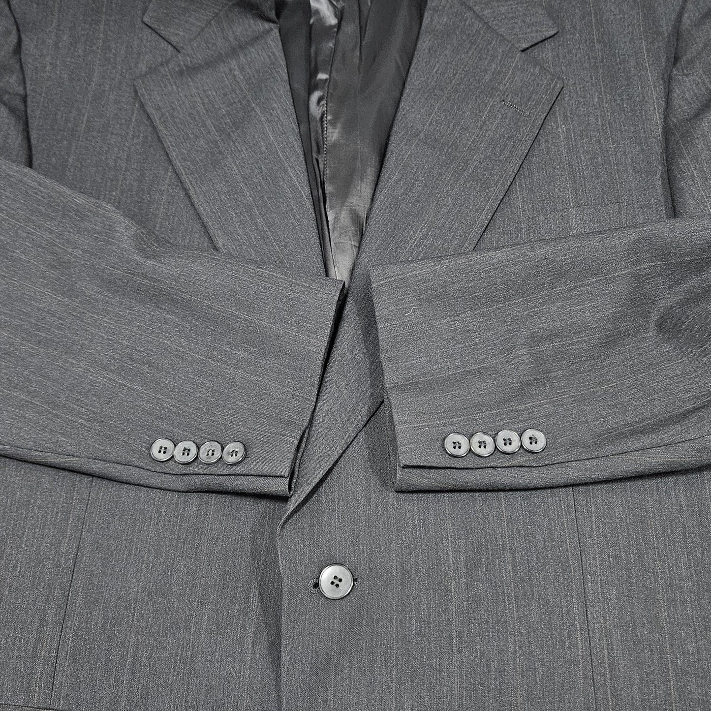 Calvin Klein Grey 100% Wool 2 Button Ventless Notch Blazer Sport Coat USA 44L