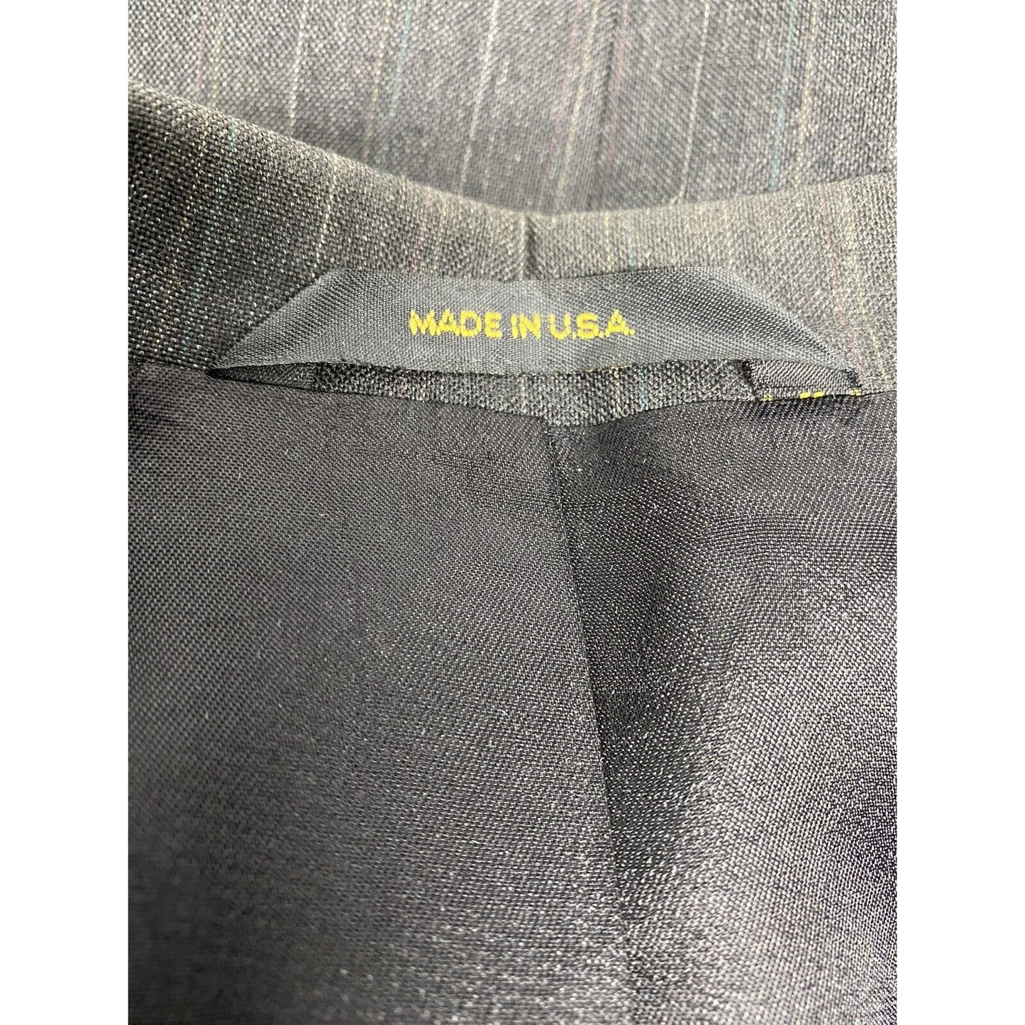 Imperial By Haggar Dark Gray Striped Two Button Blazer Jacket Men’s 44R