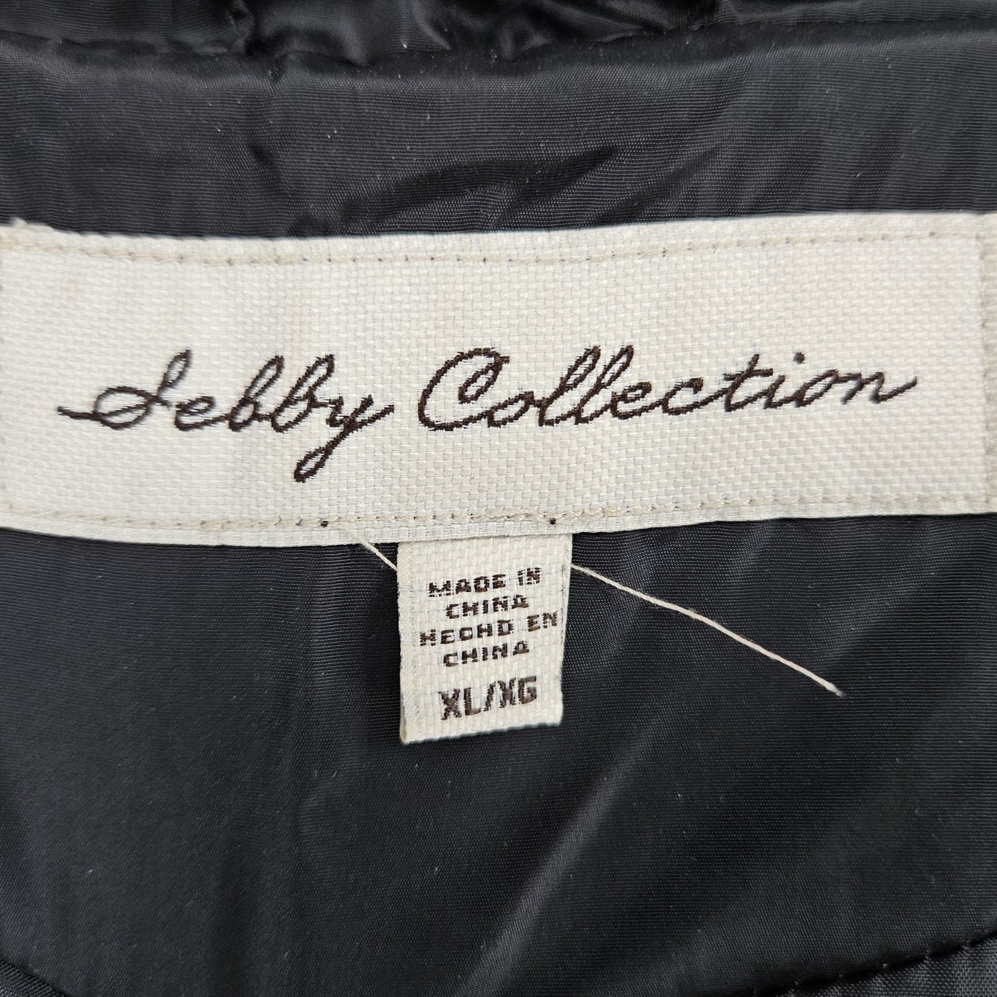 Sebby Collection Black Quilted Belted Stretch Knit Sides Insulated Jacket XL