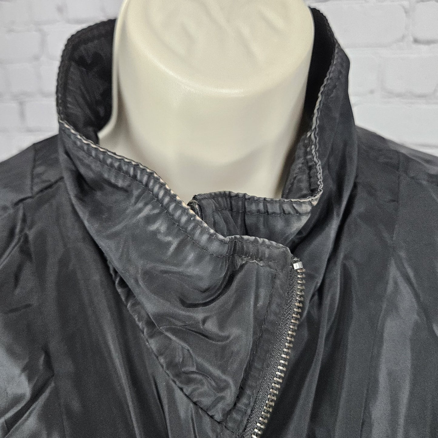 Sebby Collection Black Quilted Belted Stretch Knit Sides Insulated Jacket XL