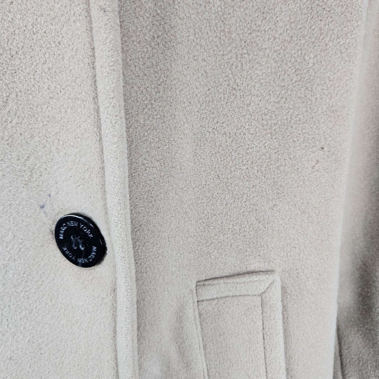 Marc New York Tan Wool Cashmere Blend Buttoned Lined Pea Coat Overcoat 12