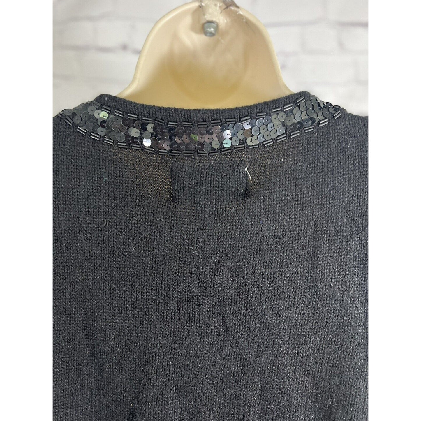 NWT Vintage Lord & Taylor Sequin Bow Silk Rabbit Lambswool Sweater Size Petite M