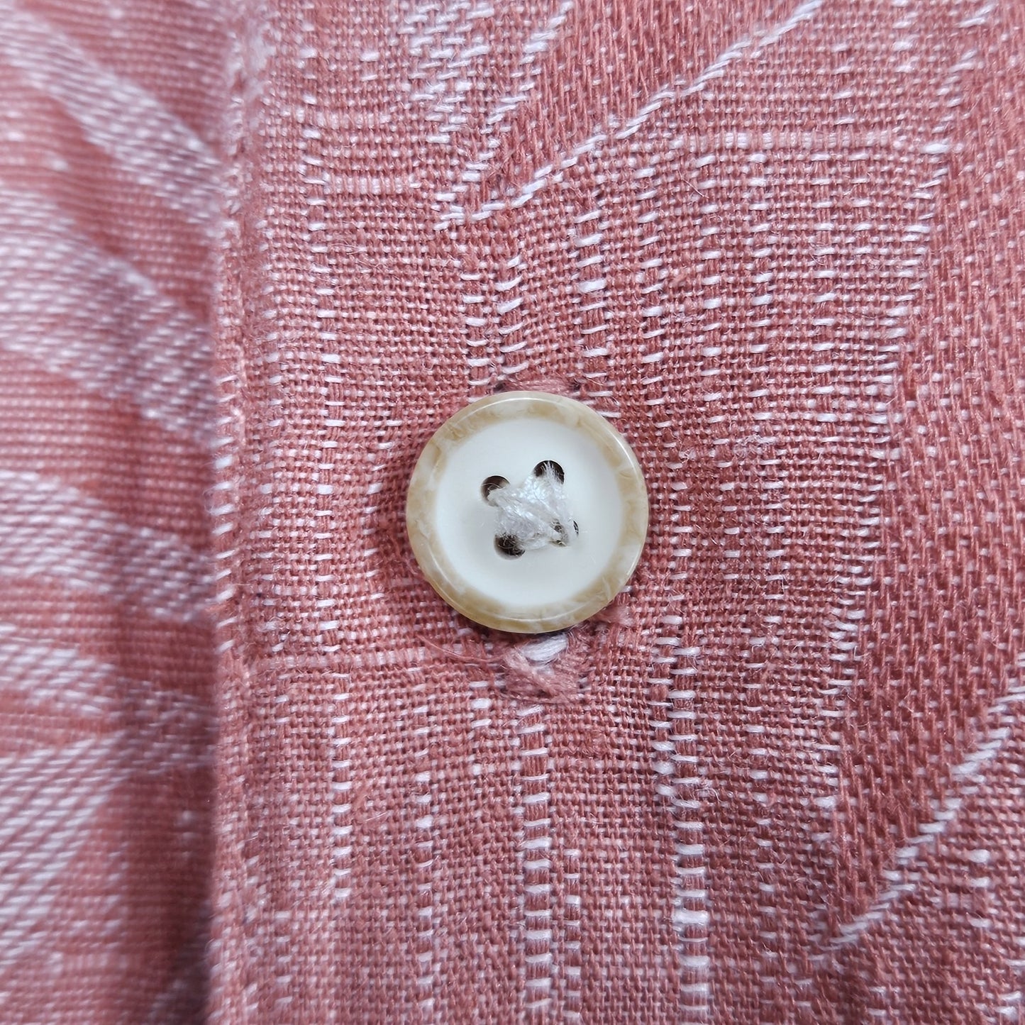 NWT Tasso Elba Island Pink Silk Linen Fern Woven Hawaiian Button Up Shirt Large