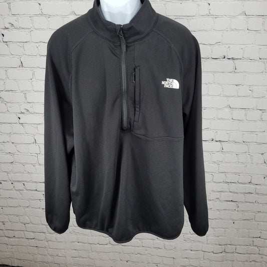 The North Face Black 1/4 Zip Fleece Lined Zip Pocket Pullover Jacket Size XXL