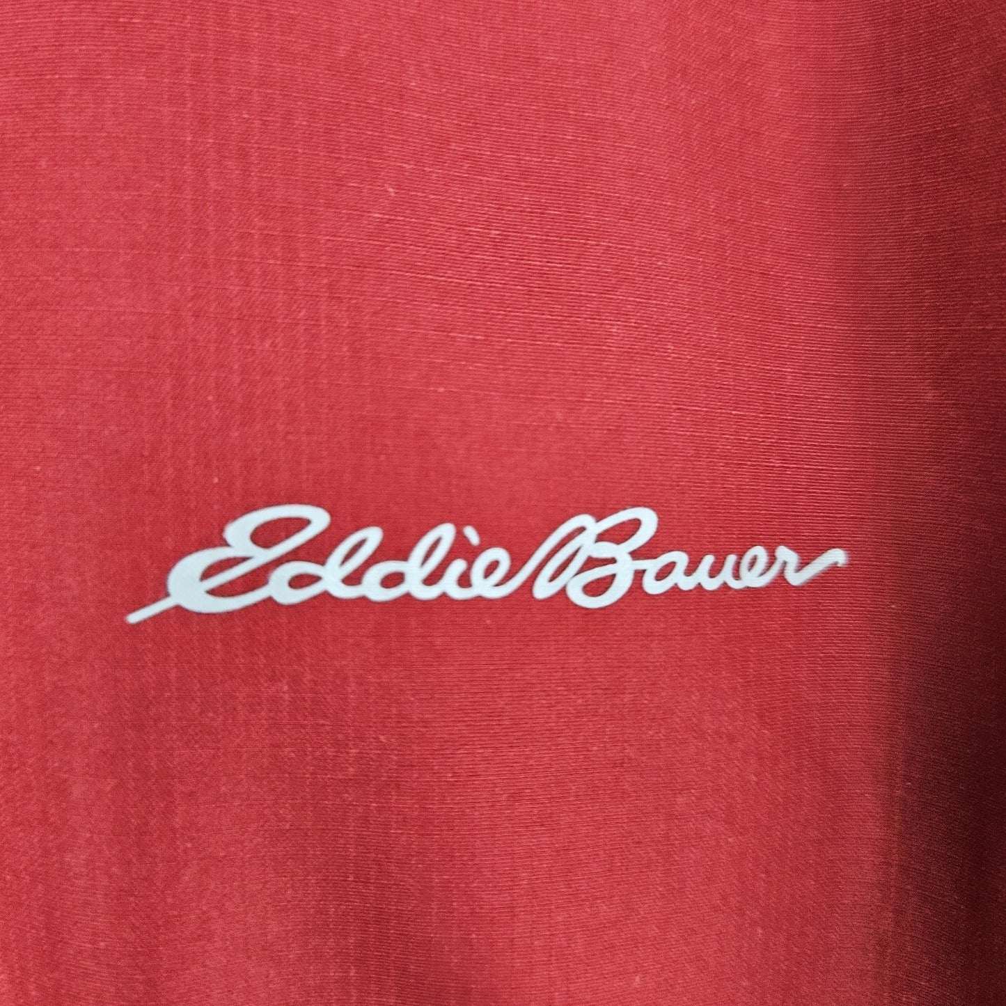 Eddie Bauer Grey Red Hooded Full Zip Lined Windbreaker Jacket Kids L 14/16 *tear