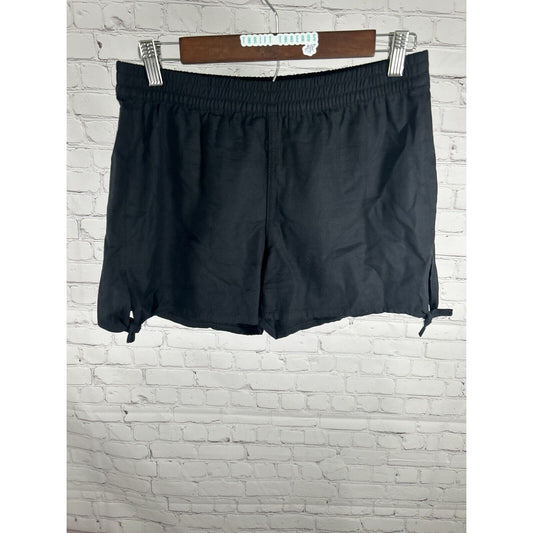Madewell Solid Black Pull On Elastic Waist Key Hole Tie Women’s Shorts S (29x3)