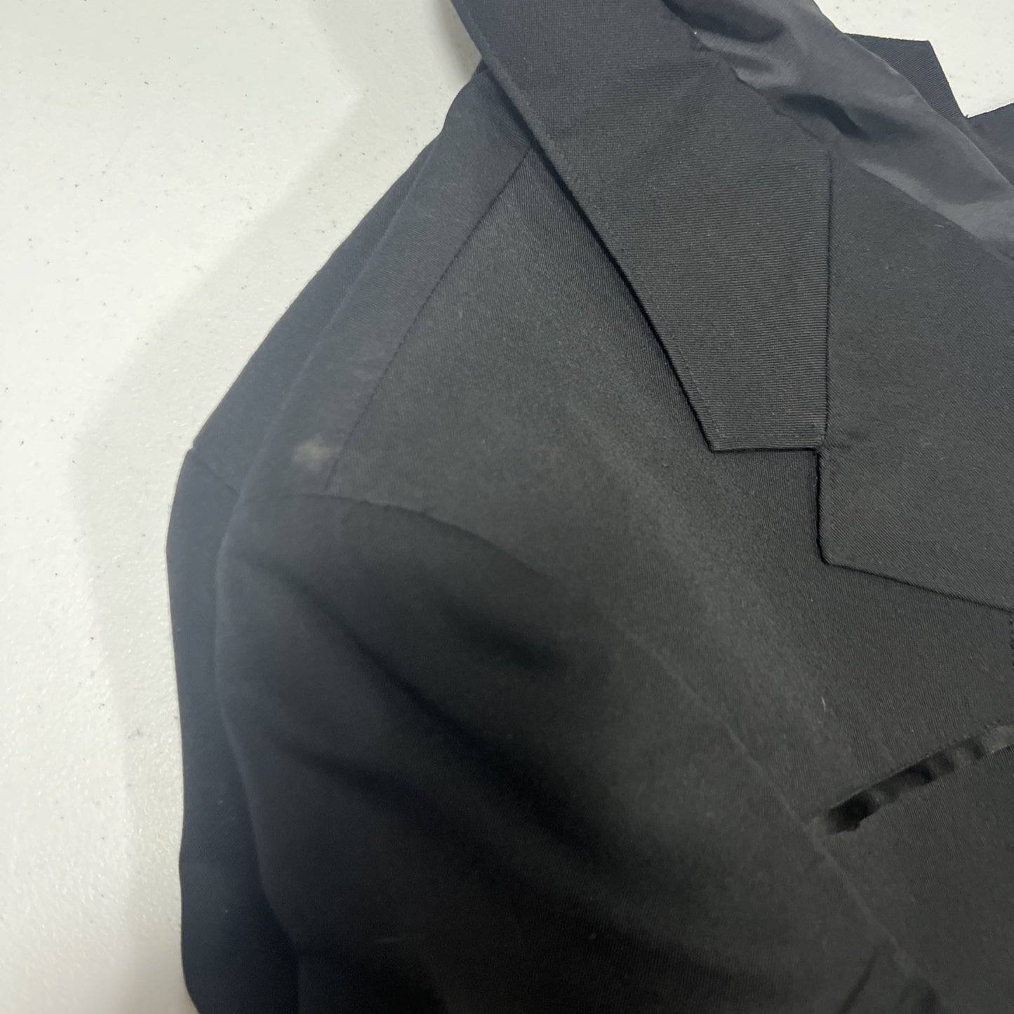 Circle S Black Wool Blend Western Cutaway 2 Button Notch Suit Jacket Blazer 48L