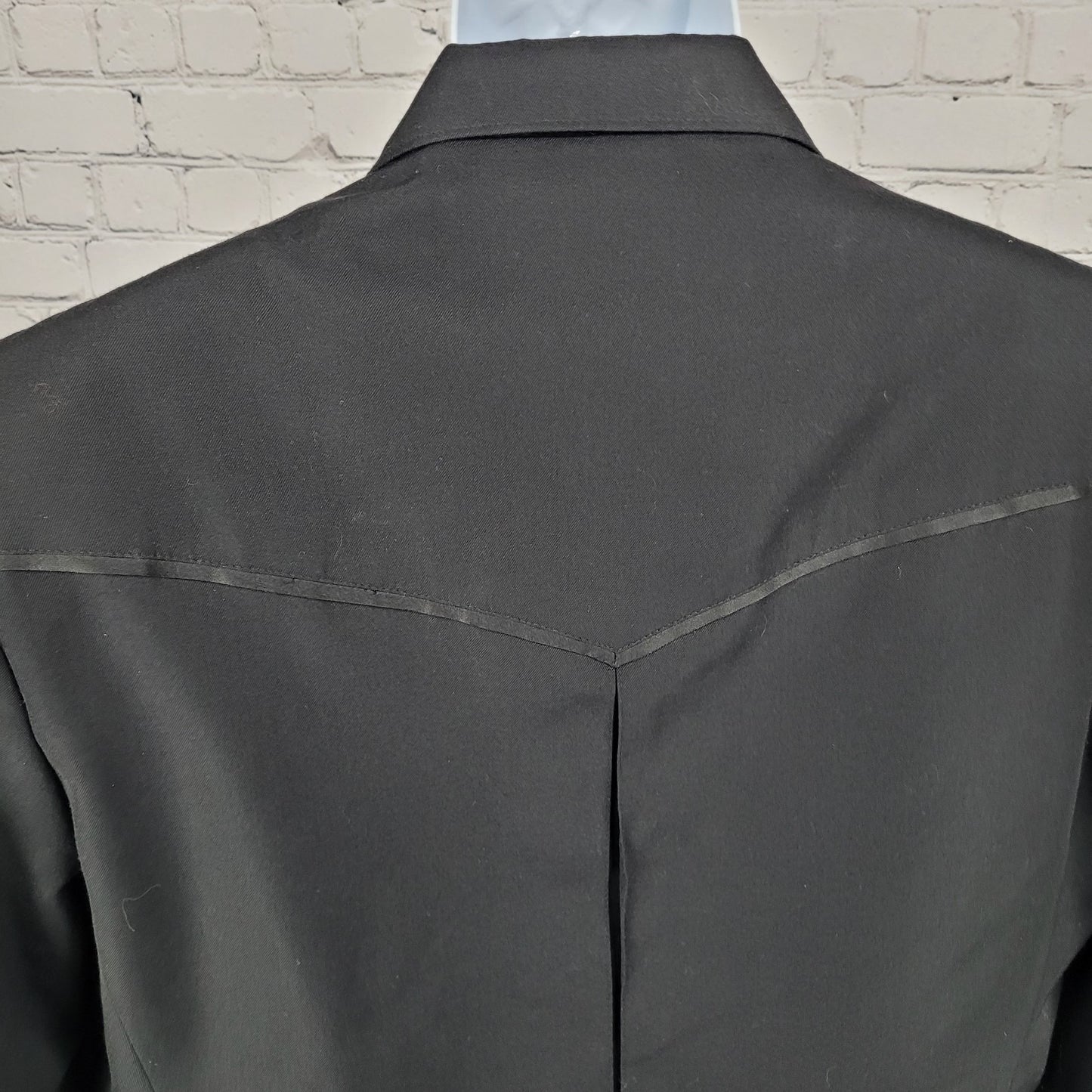 Circle S Black Wool Blend Western Cutaway 2 Button Notch Suit Jacket Blazer 48L