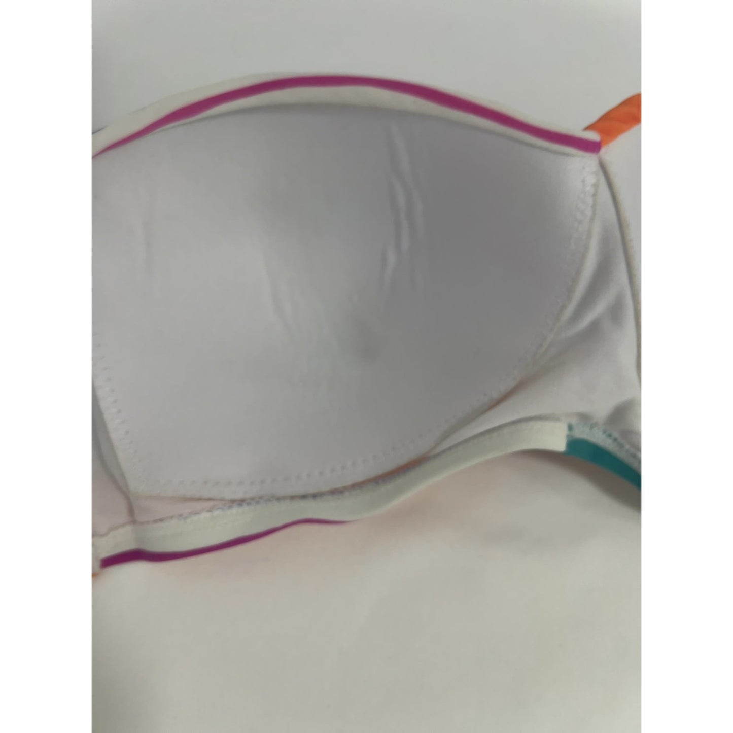 NWD Kona Sol Multicolor Striped Twist Front Convertible Bandeau Bikini Top M