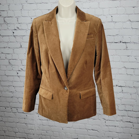 J.Crew Brown Velvet Willa Stretch 1 Button Vented Notch Blazer Suit Jacket 8