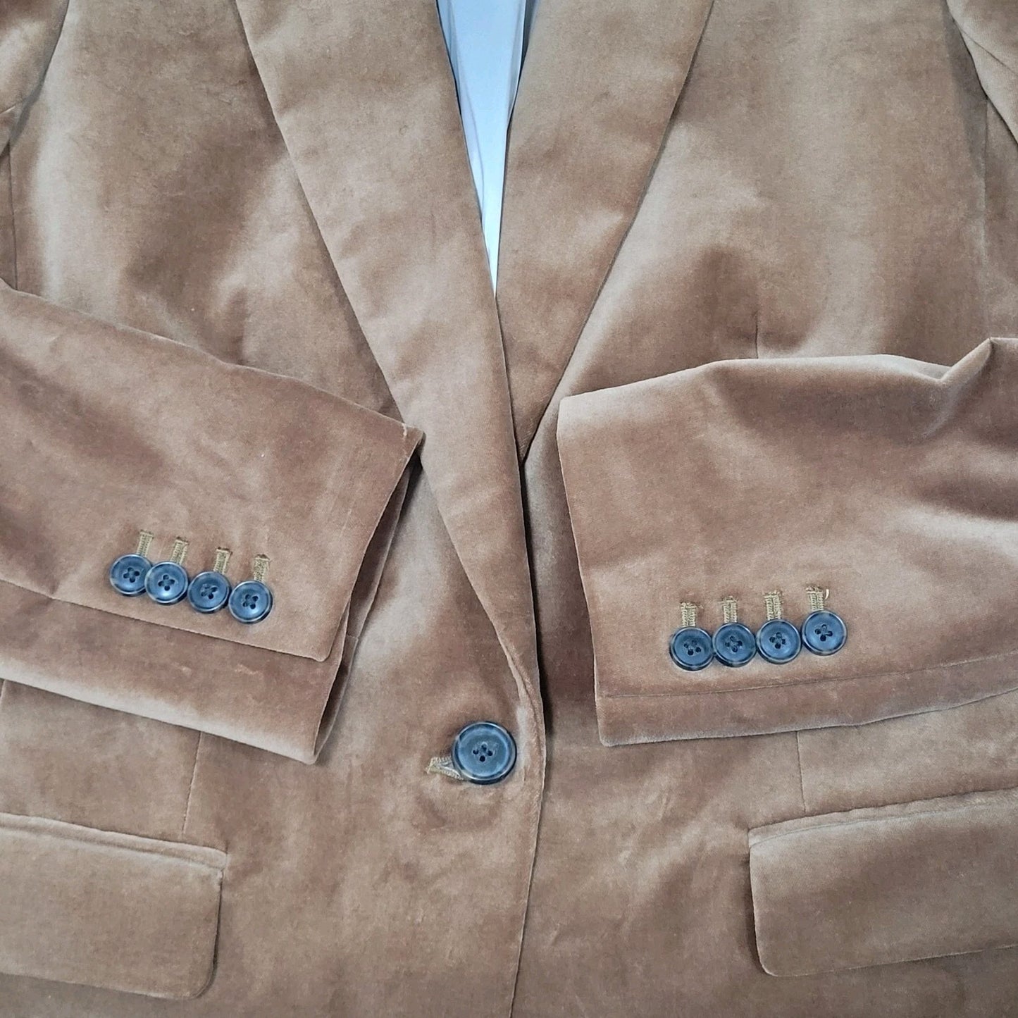 J.Crew Brown Velvet Willa Stretch 1 Button Vented Notch Blazer Suit Jacket 8