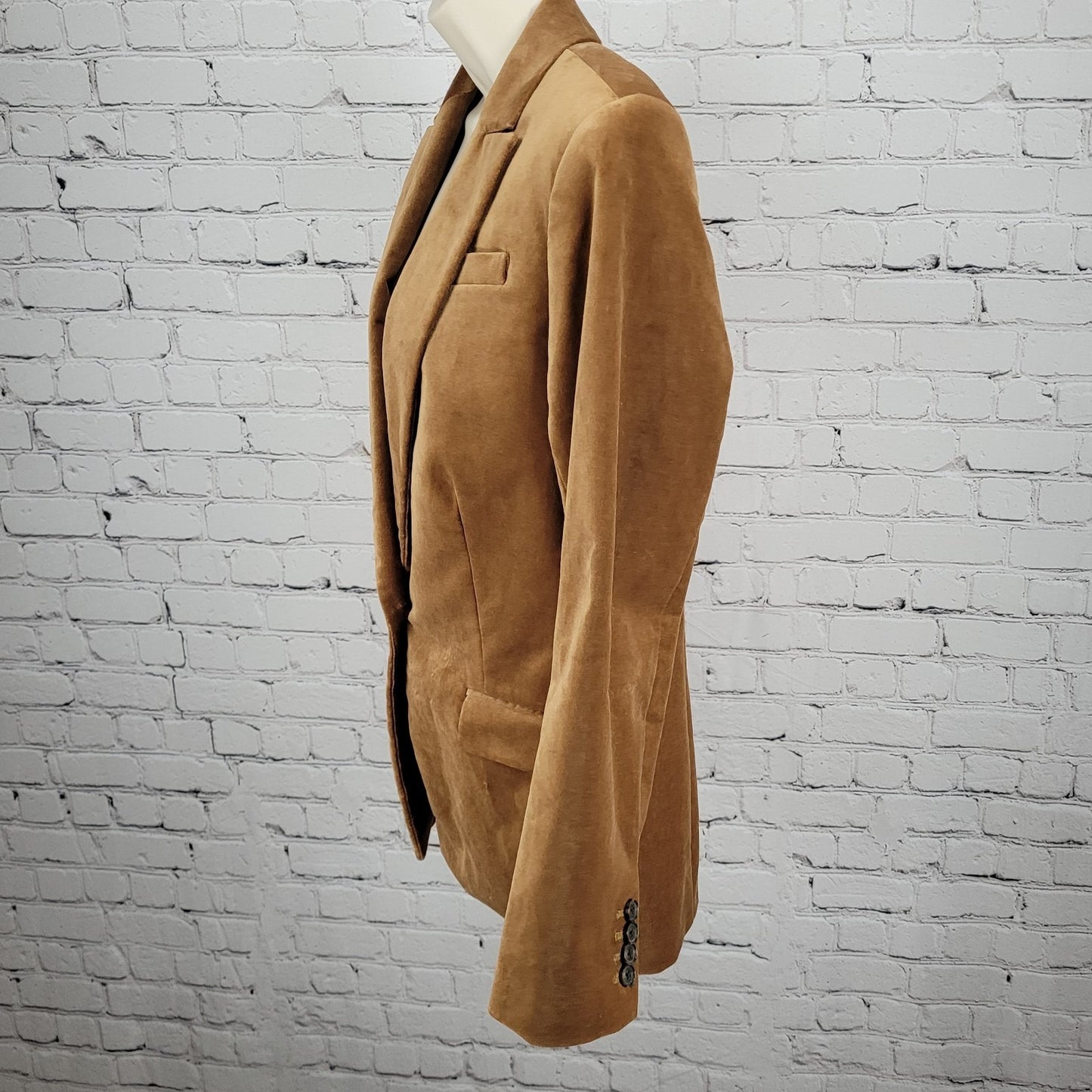 J.Crew Brown Velvet Willa Stretch 1 Button Vented Notch Blazer Suit Jacket 8