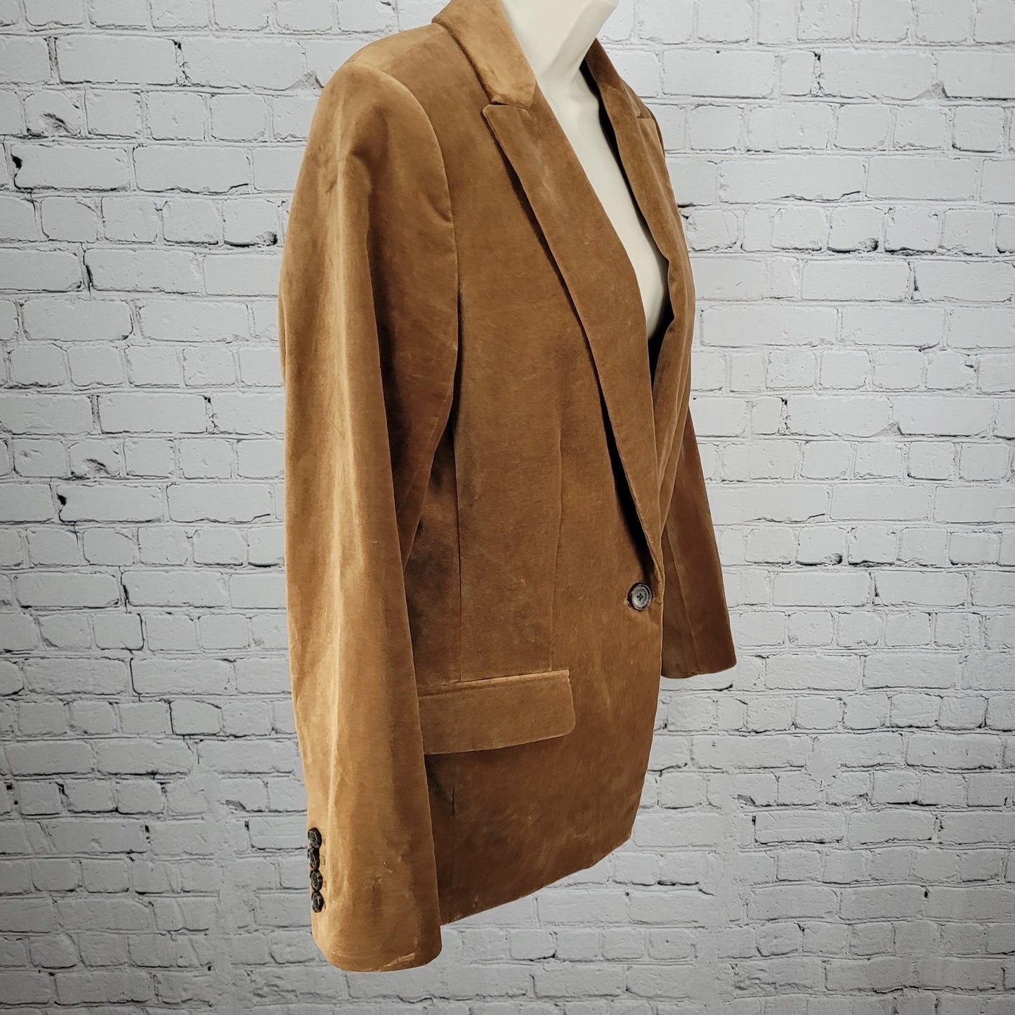 J.Crew Brown Velvet Willa Stretch 1 Button Vented Notch Blazer Suit Jacket 8