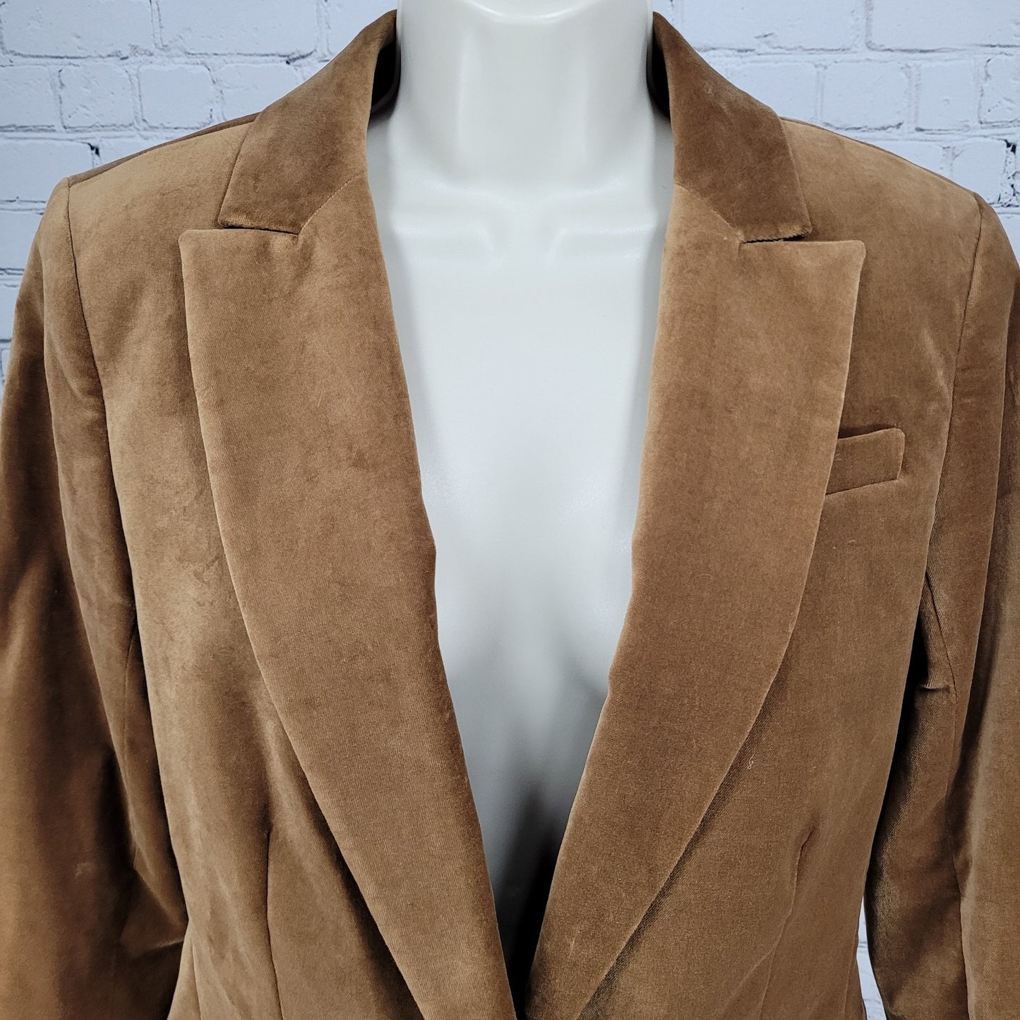 J.Crew Brown Velvet Willa Stretch 1 Button Vented Notch Blazer Suit Jacket 8