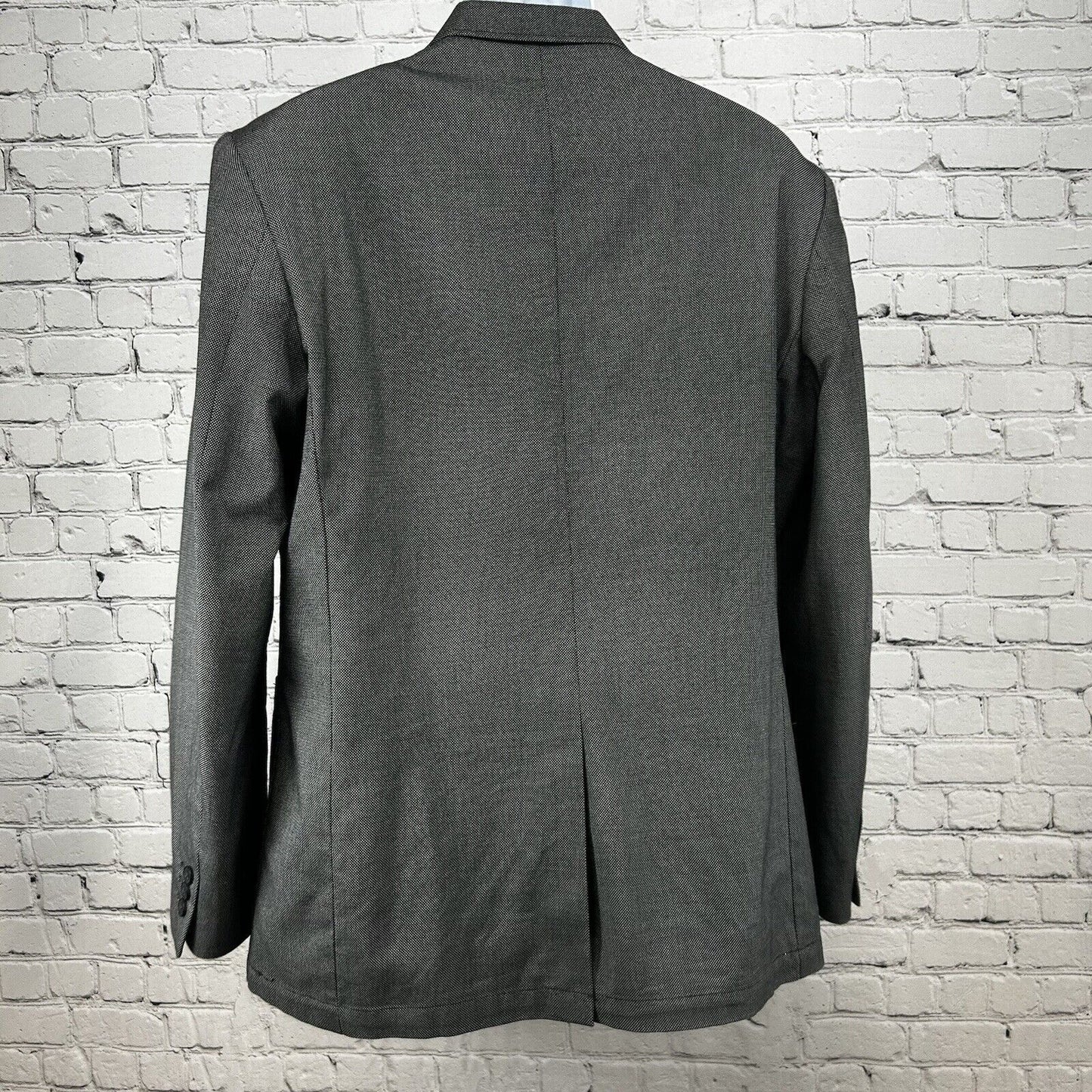 Perry Ellis Gray Shepherd Check 2 Button Blazer Sport Coat Suit Jacket Size 44R