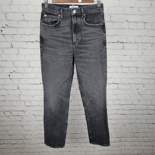 AGOLDE LA Grey Denim High Rise Straight Leg Jeans Size 26 (26x29)