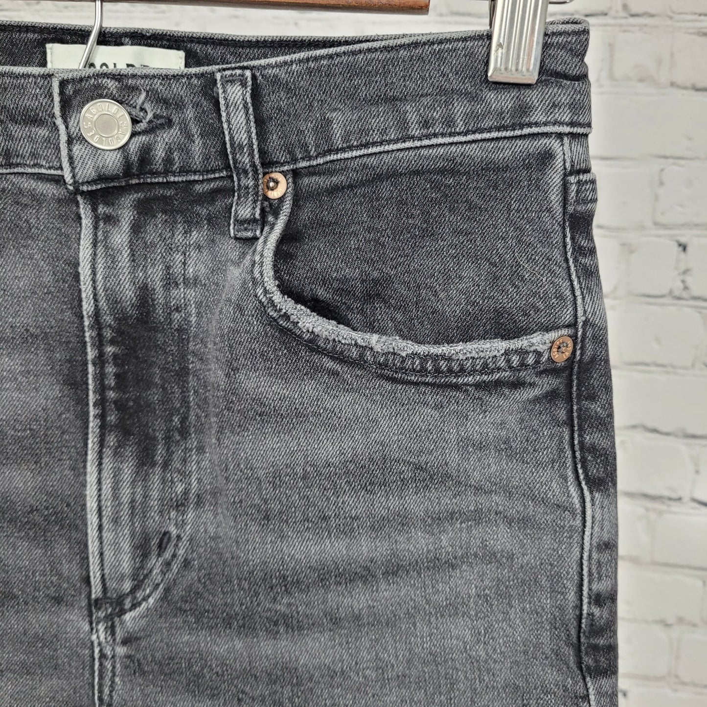 AGOLDE LA Grey Denim High Rise Straight Leg Jeans Size 26 (26x29)