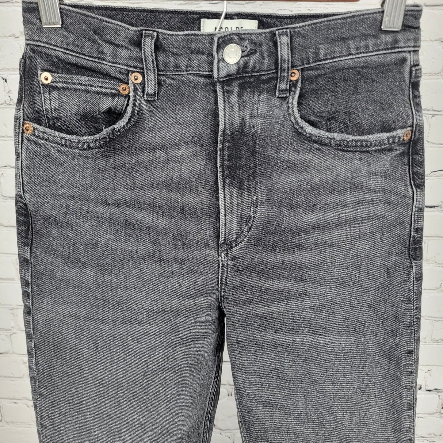 AGOLDE LA Grey Denim High Rise Straight Leg Jeans Size 26 (26x29)