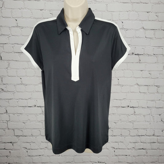 Greg Norman PGA National Palm Beach Black Short Sleeve Golf Shirt Top Large L