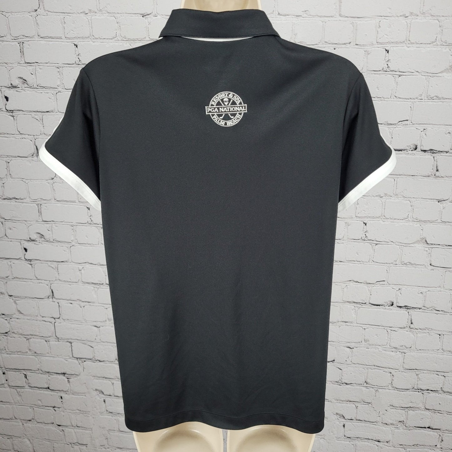 Greg Norman PGA National Palm Beach Black Short Sleeve Golf Shirt Top Large L