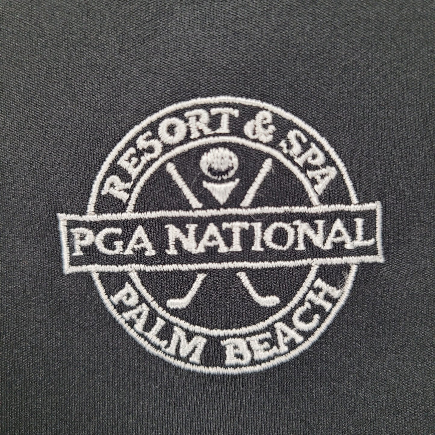 Greg Norman PGA National Palm Beach Black Short Sleeve Golf Shirt Top Large L