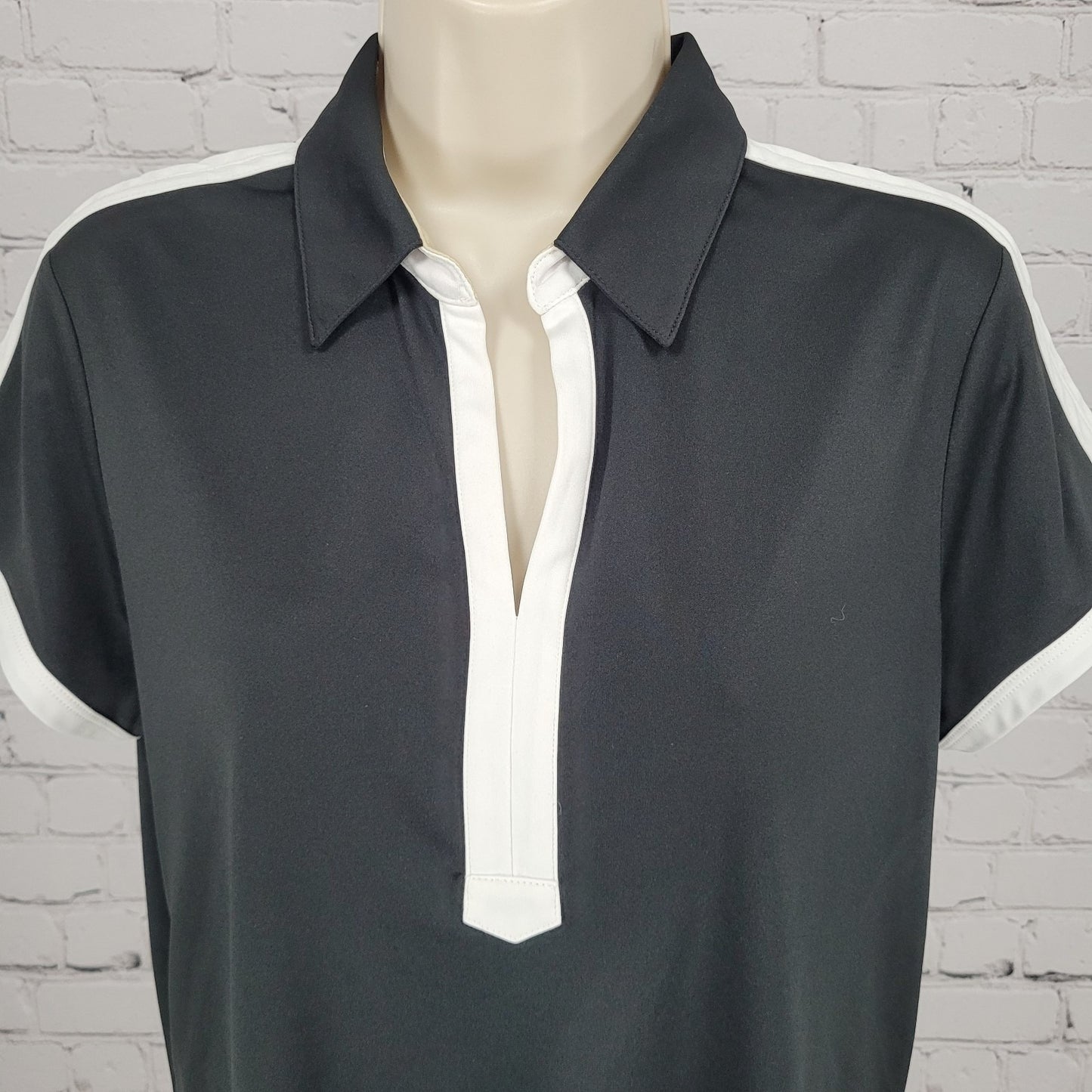 Greg Norman PGA National Palm Beach Black Short Sleeve Golf Shirt Top Large L