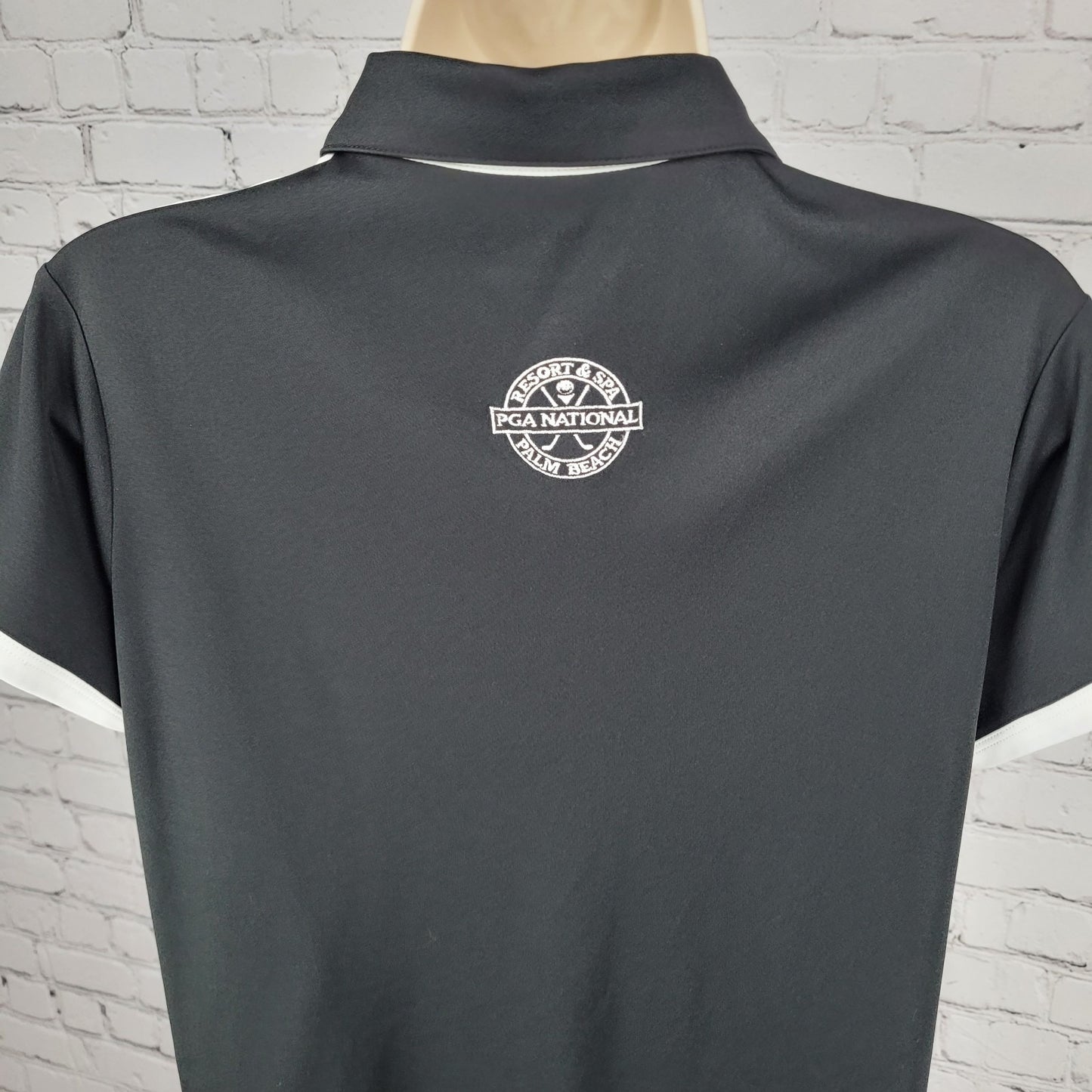 Greg Norman PGA National Palm Beach Black Short Sleeve Golf Shirt Top Large L