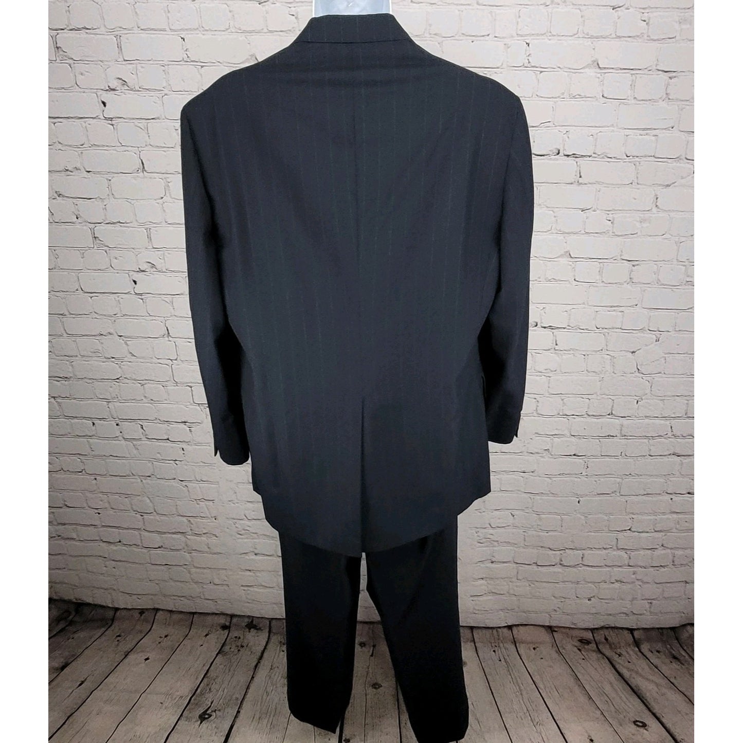 Kilgour French Stanbury Navy 100% Wool Full Suit Set Jacket 42 Pants 36x27 USA
