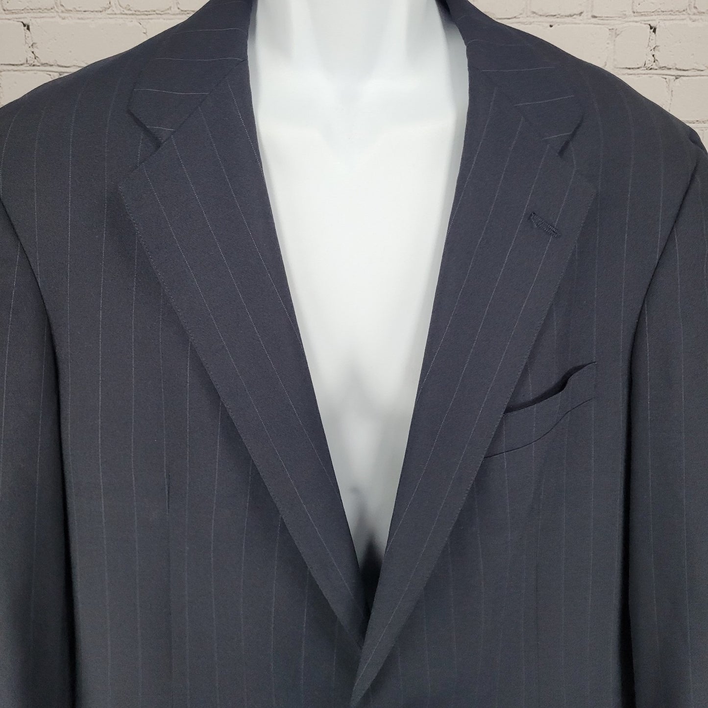 Kilgour French Stanbury Navy 100% Wool Full Suit Set Jacket 42 Pants 36x27 USA