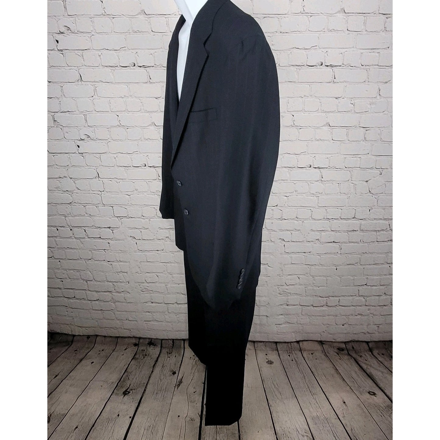 Kilgour French Stanbury Navy 100% Wool Full Suit Set Jacket 42 Pants 36x27 USA