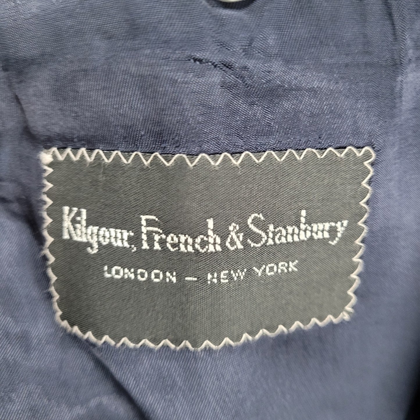 Kilgour French Stanbury Navy 100% Wool Full Suit Set Jacket 42 Pants 36x27 USA