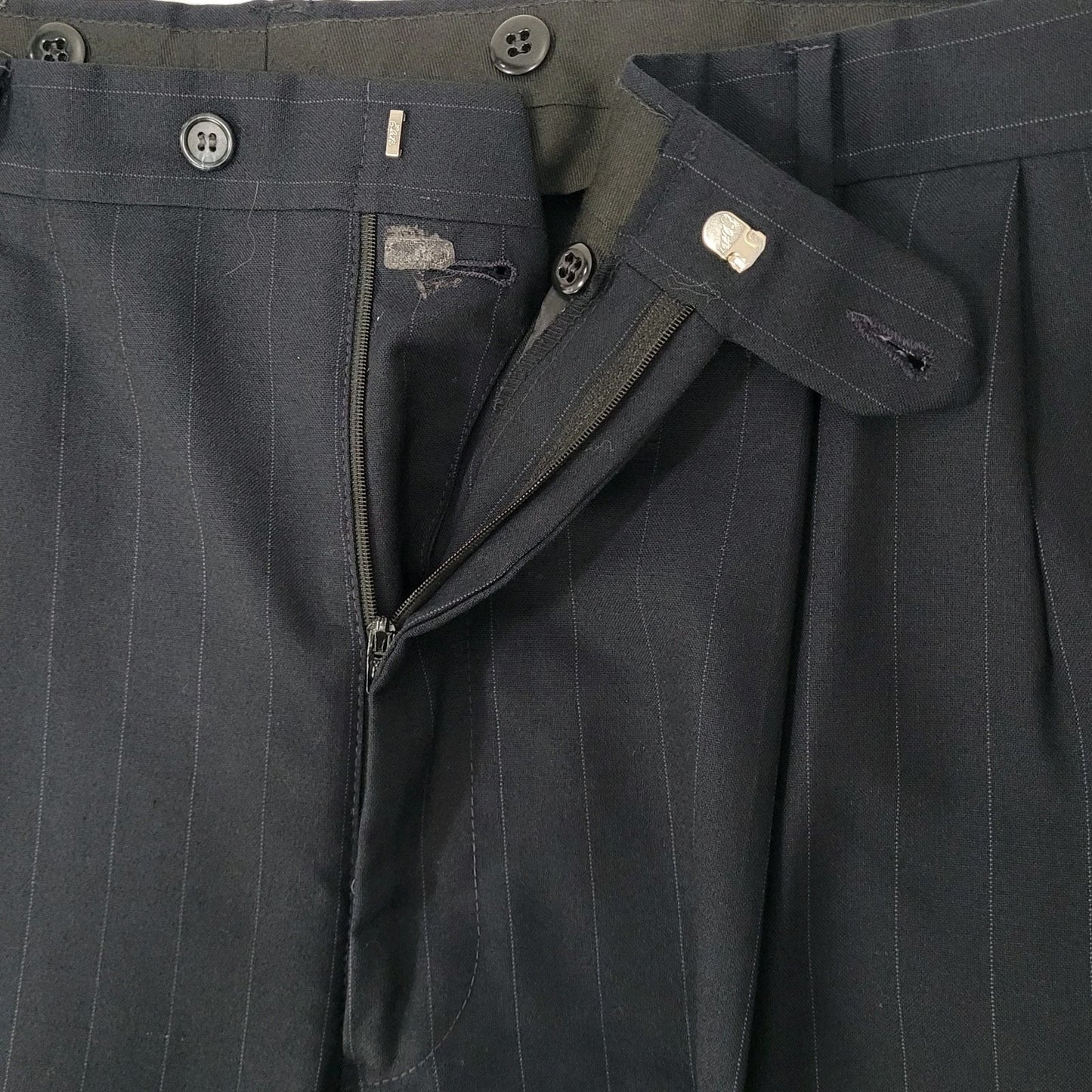 Kilgour French Stanbury Navy 100% Wool Full Suit Set Jacket 42 Pants 36x27 USA
