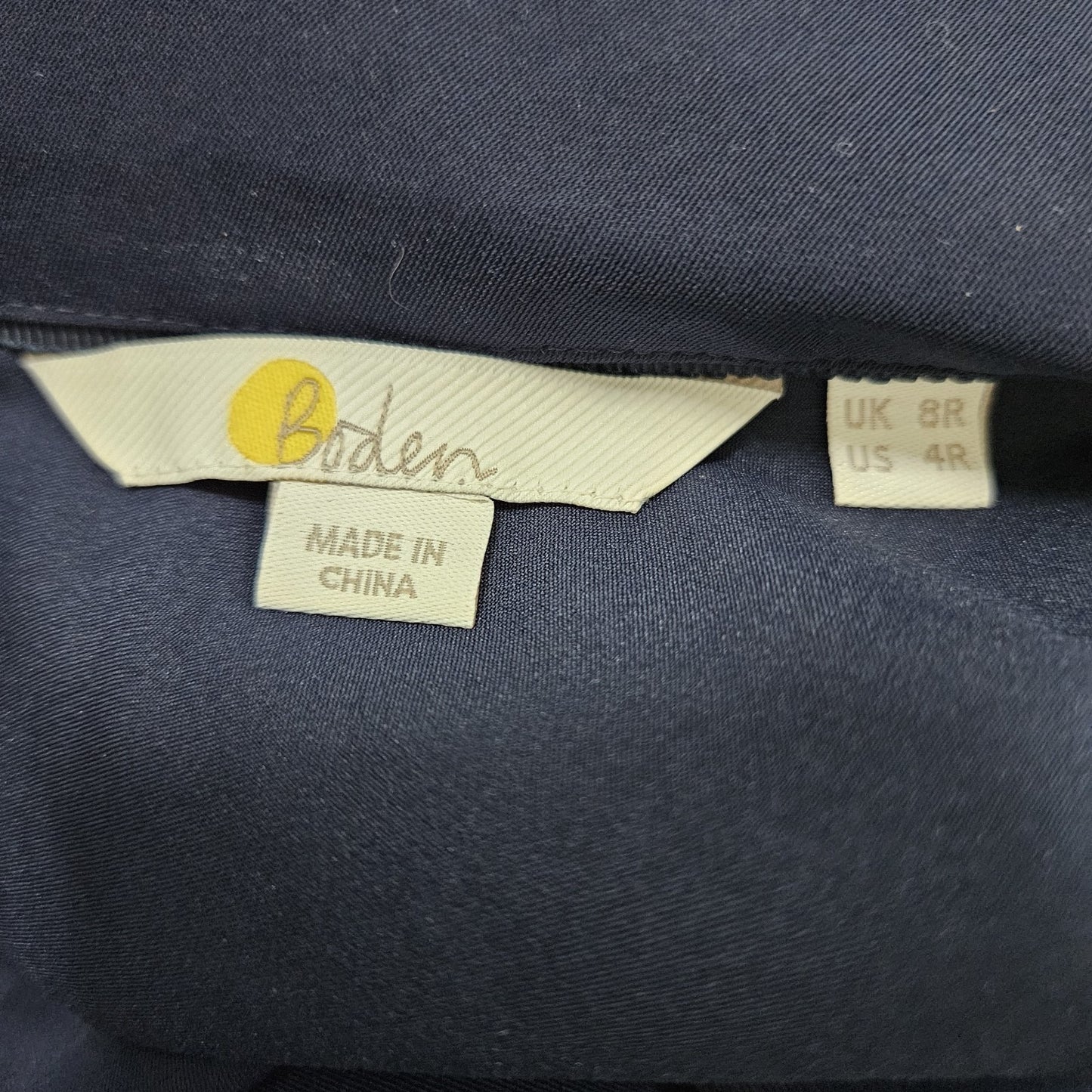 Boden Navy Sleeveless Cowl Neck Back Zip Lined Classic A-Line Midi Dress 4R