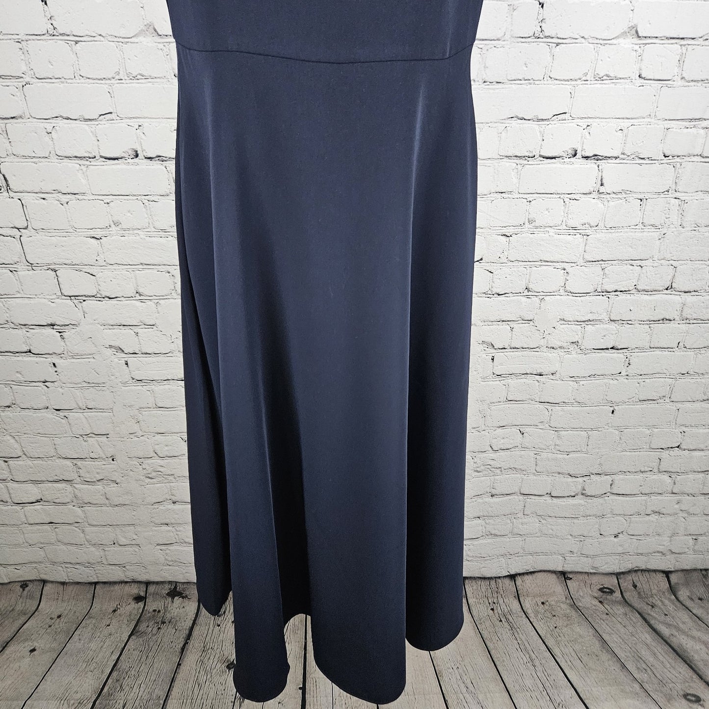Boden Navy Sleeveless Cowl Neck Back Zip Lined Classic A-Line Midi Dress 4R
