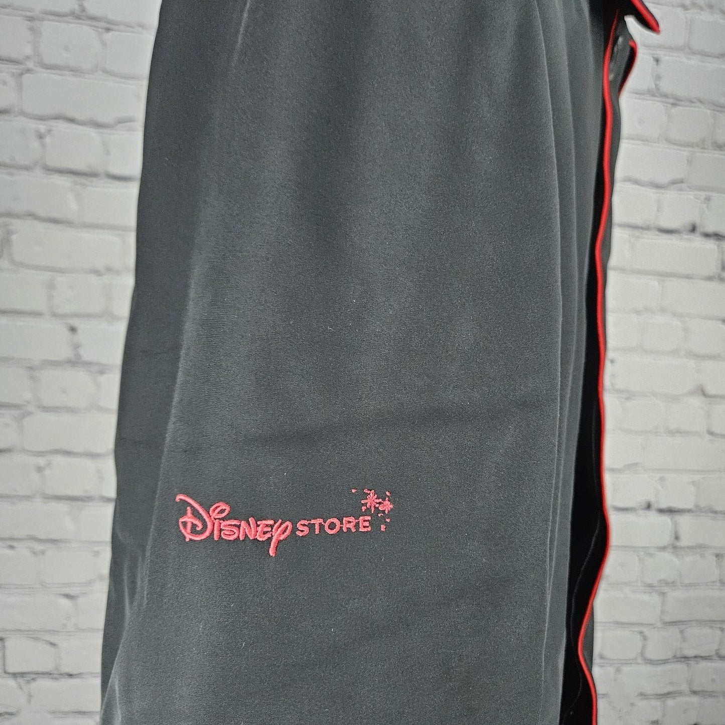 Disney Store Black Mickey Logo Buttoned Removable Quilted Liner Over Coat 46