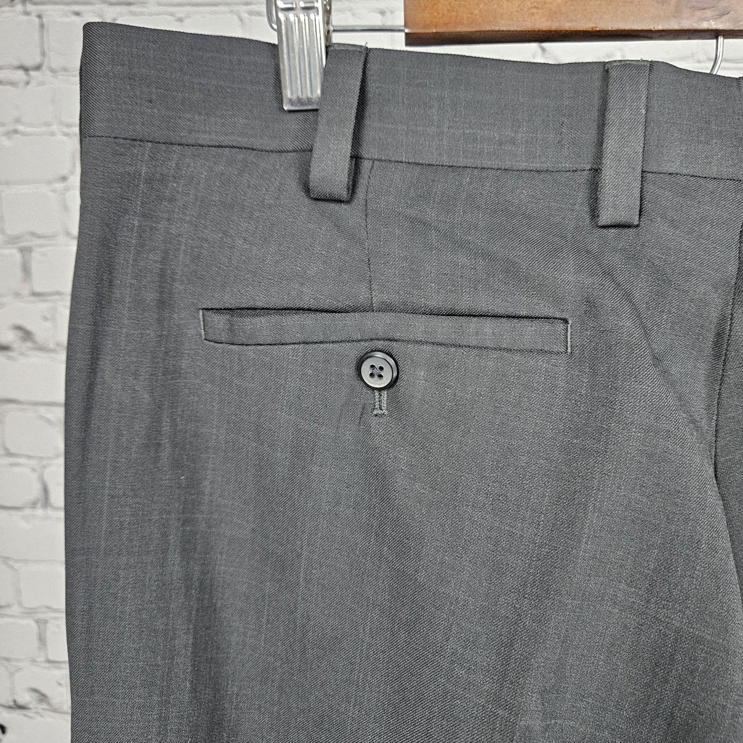 NWT Louis Raphael Charcoal Grey Tailored Modern Fit Flat Front Dress Pants 36x32