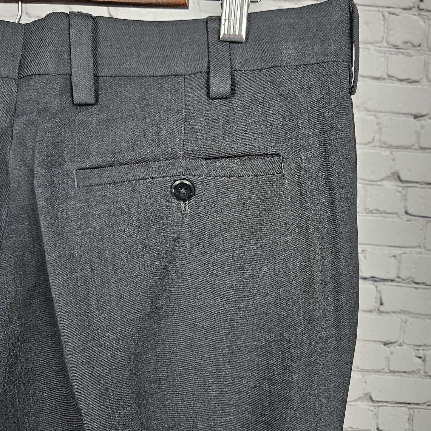 NWT Louis Raphael Charcoal Grey Tailored Modern Fit Flat Front Dress Pants 36x32