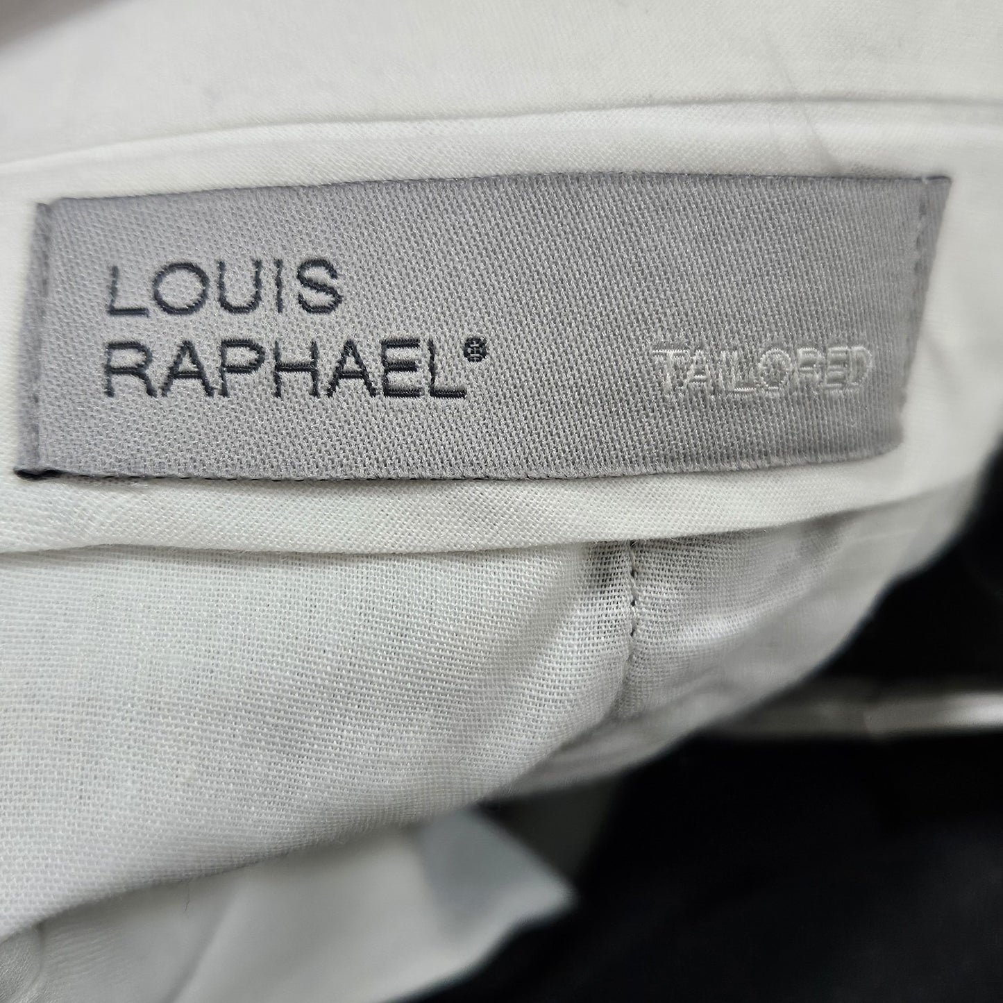 NWT Louis Raphael Charcoal Grey Tailored Modern Fit Flat Front Dress Pants 36x32