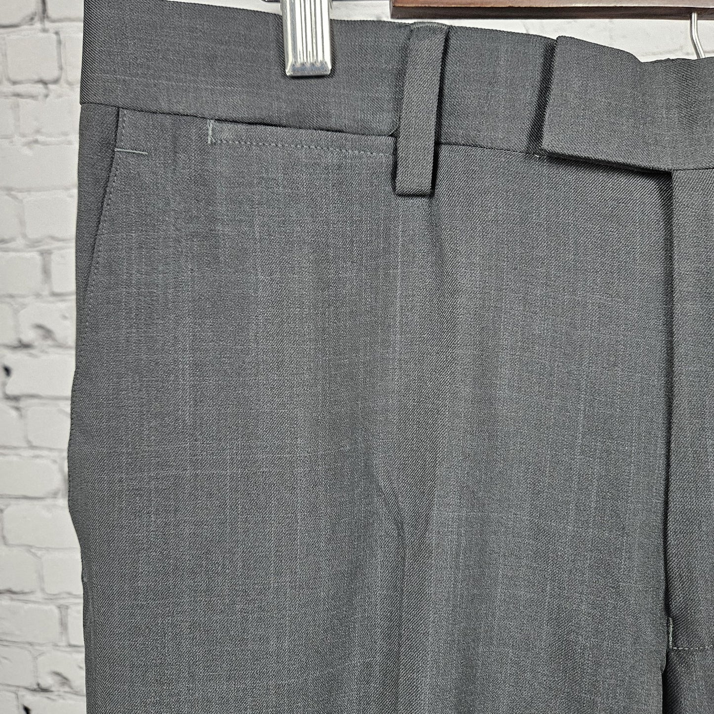 NWT Louis Raphael Charcoal Grey Tailored Modern Fit Flat Front Dress Pants 36x32