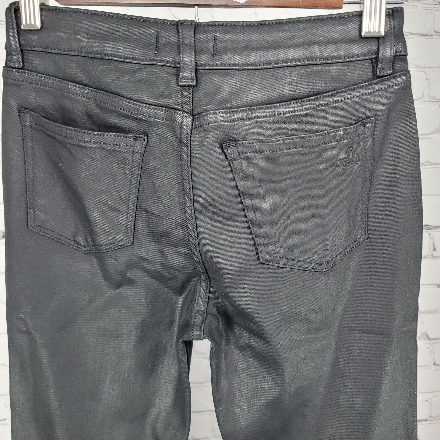 DL1961 Black Coated Chloe Skinny High Rise DL Ultimate Skinny Pants 14 (24x28)