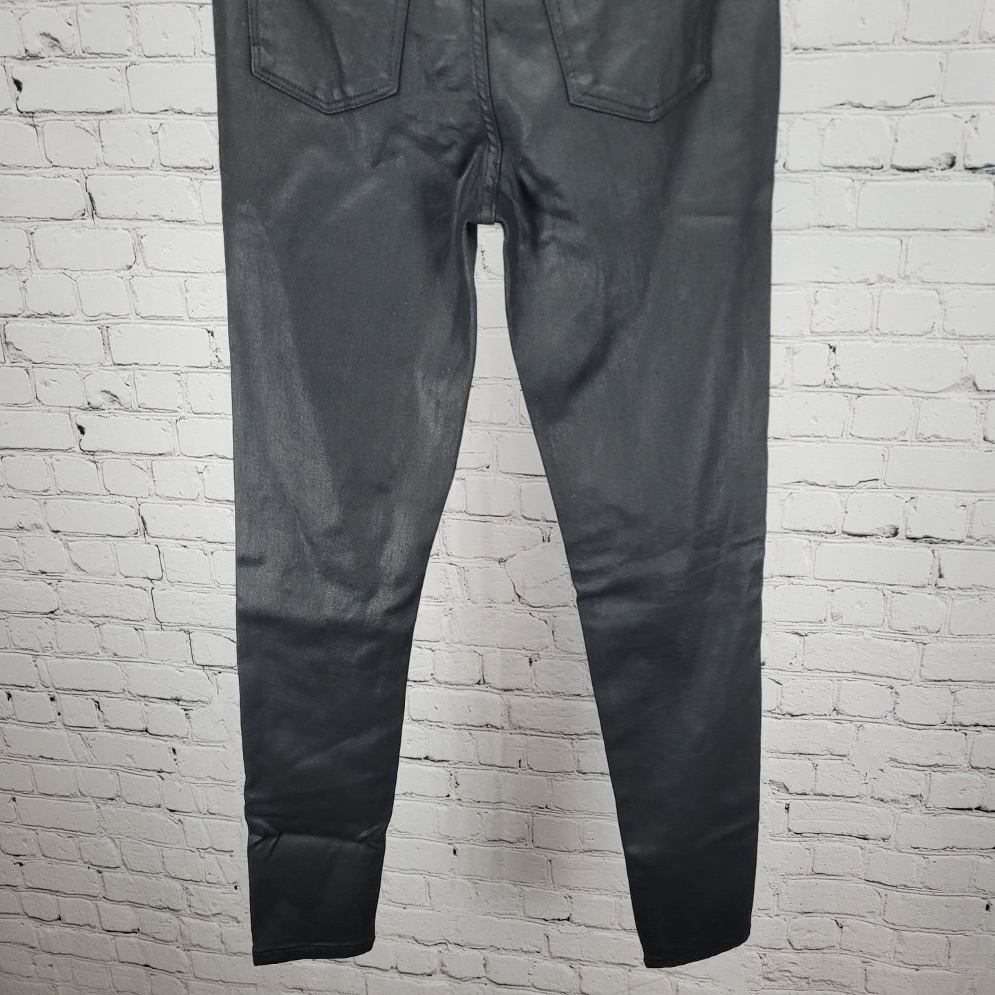 DL1961 Black Coated Chloe Skinny High Rise DL Ultimate Skinny Pants 14 (24x28)