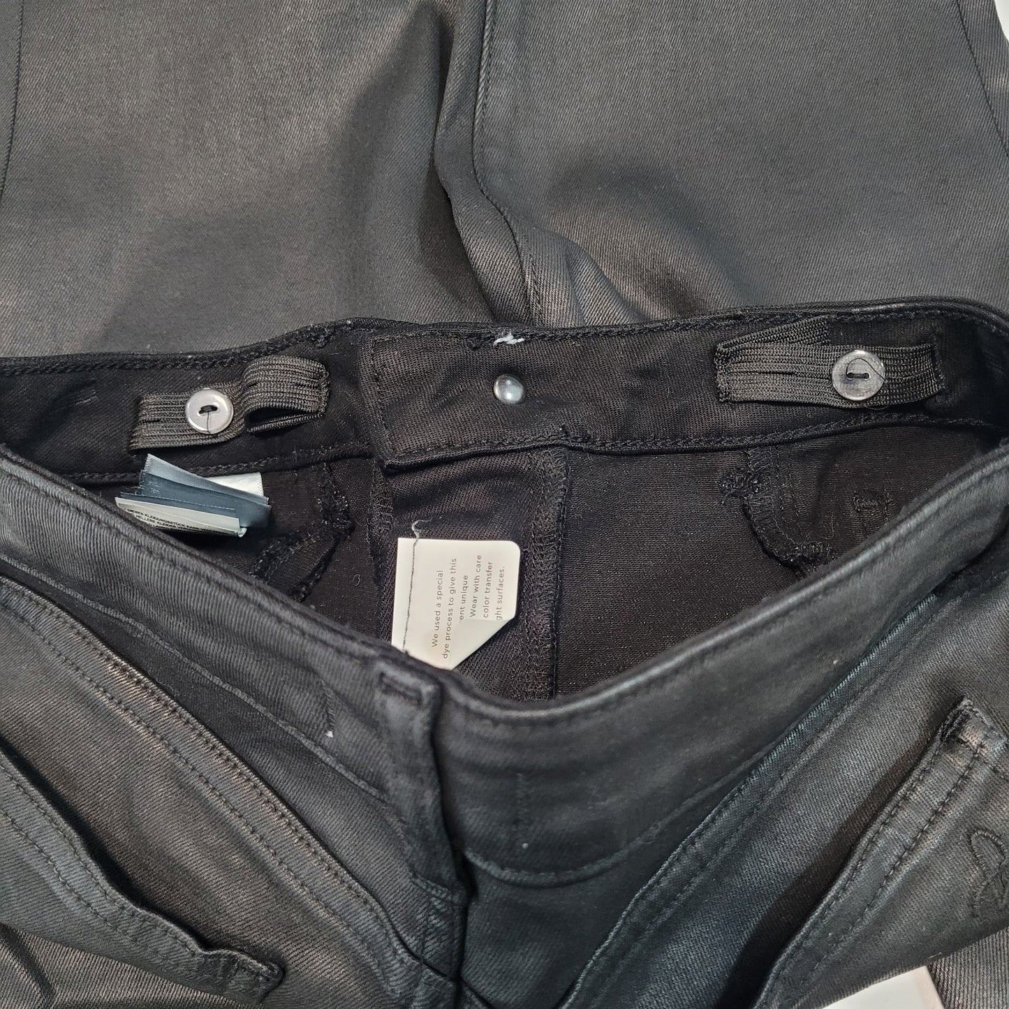 DL1961 Black Coated Chloe Skinny High Rise DL Ultimate Skinny Pants 14 (24x28)