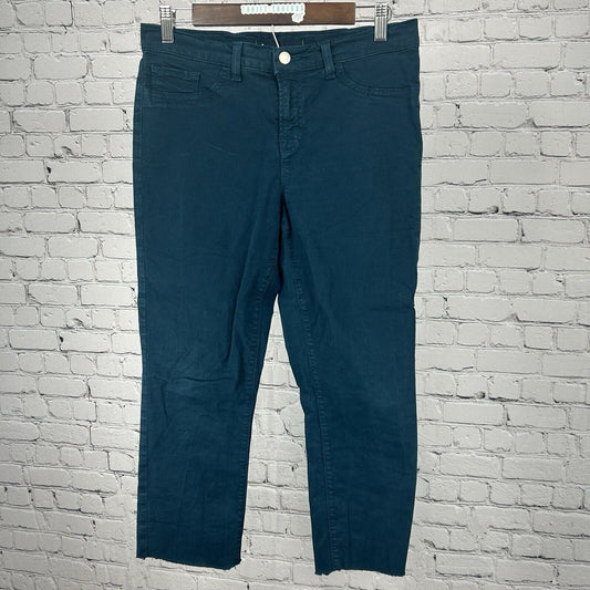 J Brand Skinny Riviera Leg Green Cotton Blend Cutoff Jeans Pant USA 30 (30X23)
