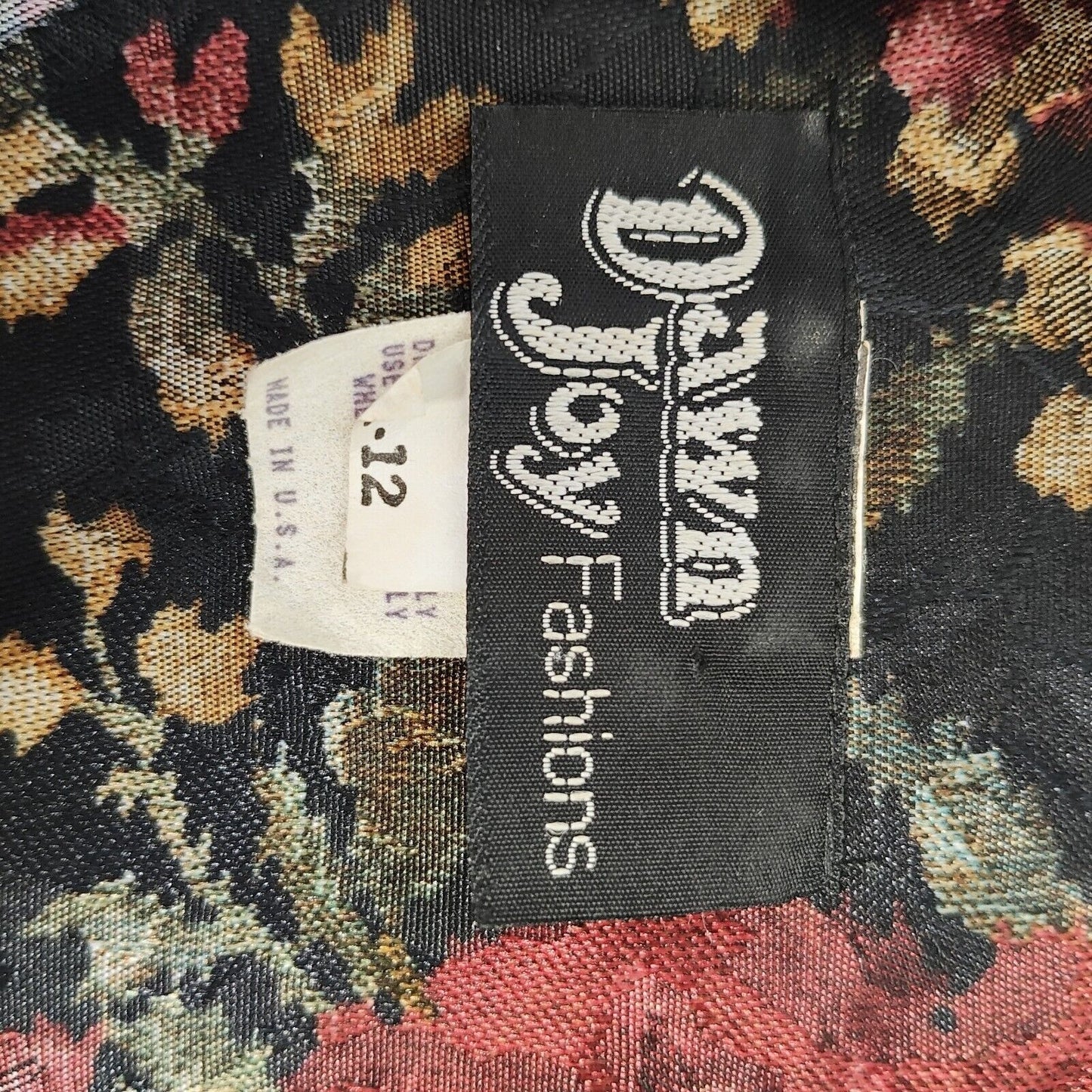VTG Dawn Joy Fashion Faux Cami Pleated Skirt Liner Floral Embellished Buttons 12