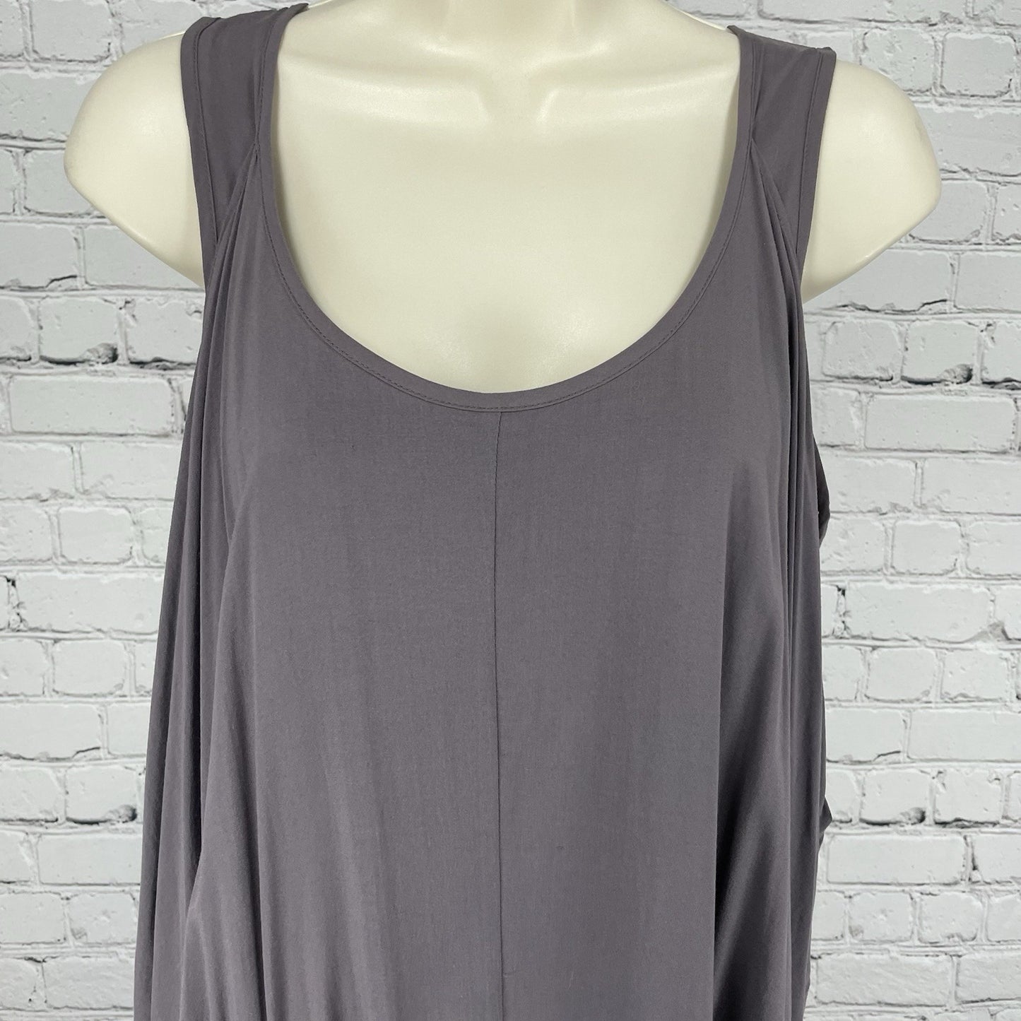 Nic. K Grey Purple Sleeveless Layered Mesh Back Pockets Dress Size Medium M
