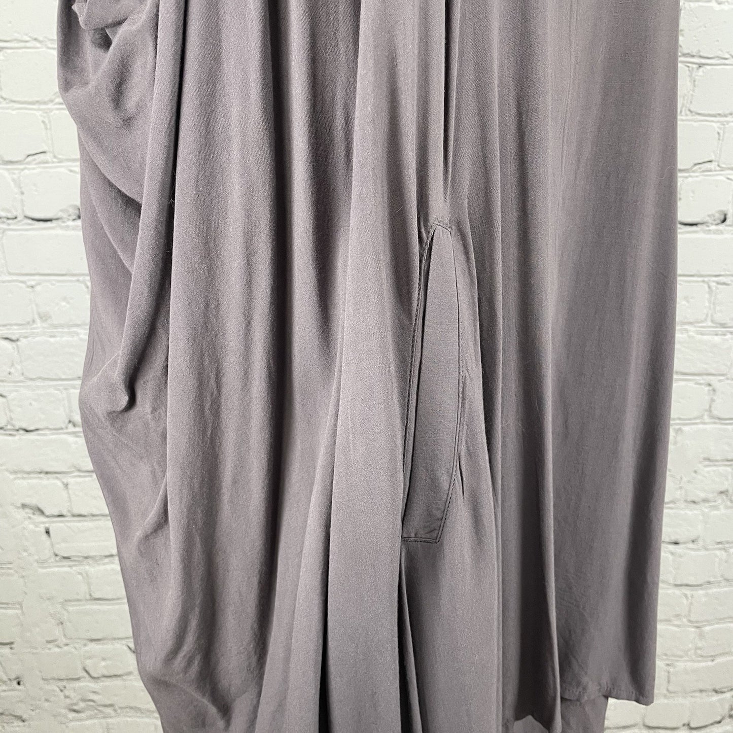 Nic. K Grey Purple Sleeveless Layered Mesh Back Pockets Dress Size Medium M
