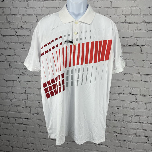 NWD Adidas Golf White Adizero Modern Fit Performance Button Polo Shirt Size XL